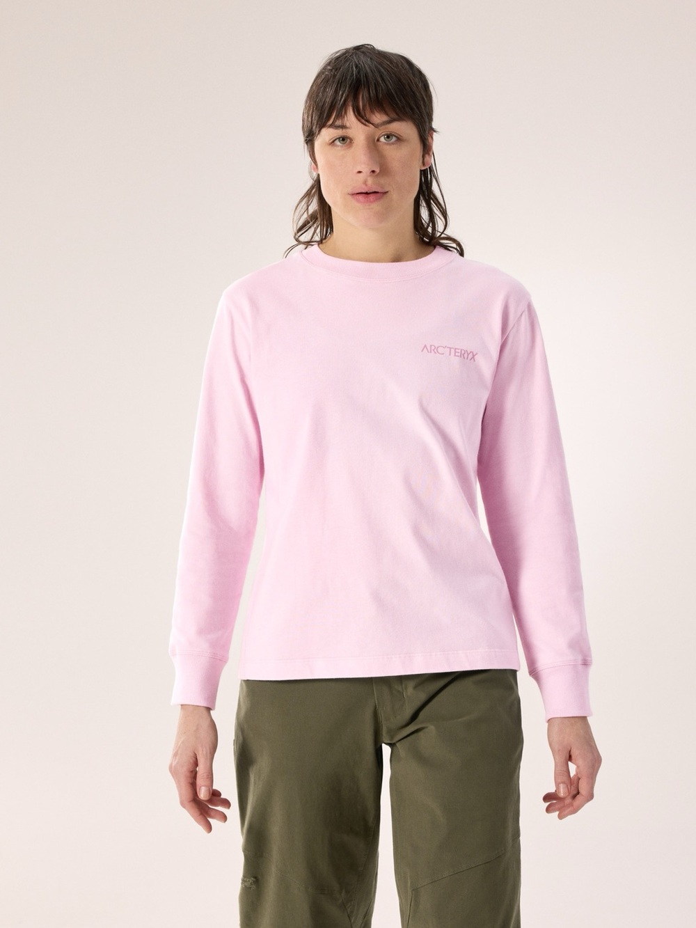 Arc'teryx Women’s - Kragg Cotton Bird Crew Neck Shirt Long Sleeve, pink, small